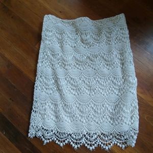 White lace skirt